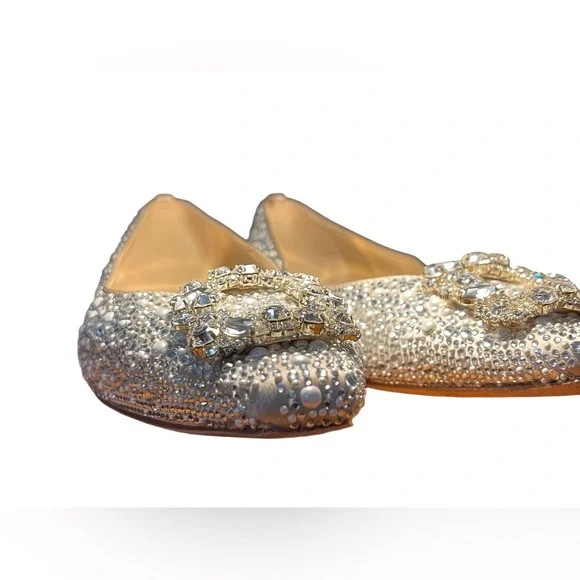 Badgley Mischka Crystal Brooch Flats Size 8.5 Sparkly Perfection - Picture 9 of 9